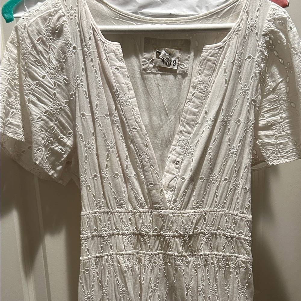 Maeve White Eyelet Maxi Dress